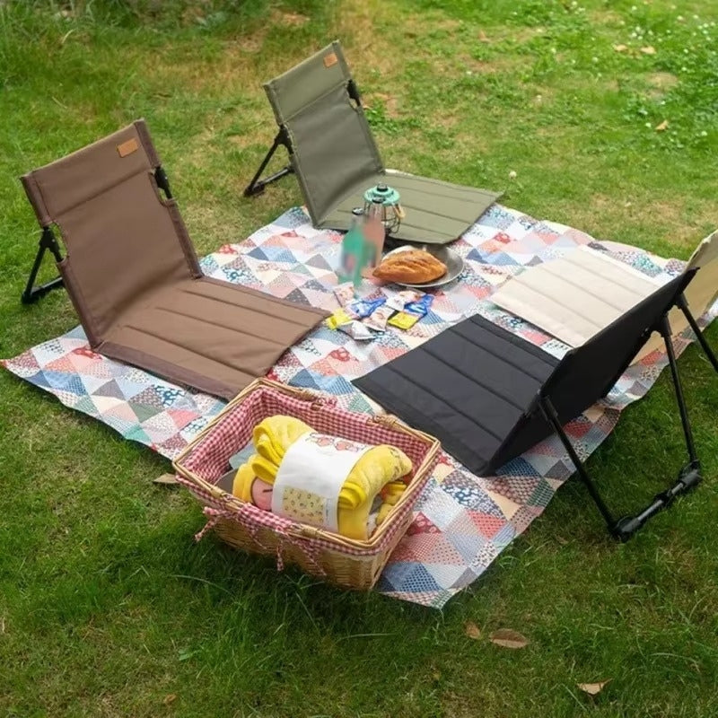 Folding Floor Chair with Backrest | Oxford Fabric | Aluminum Frame | Foldrest
