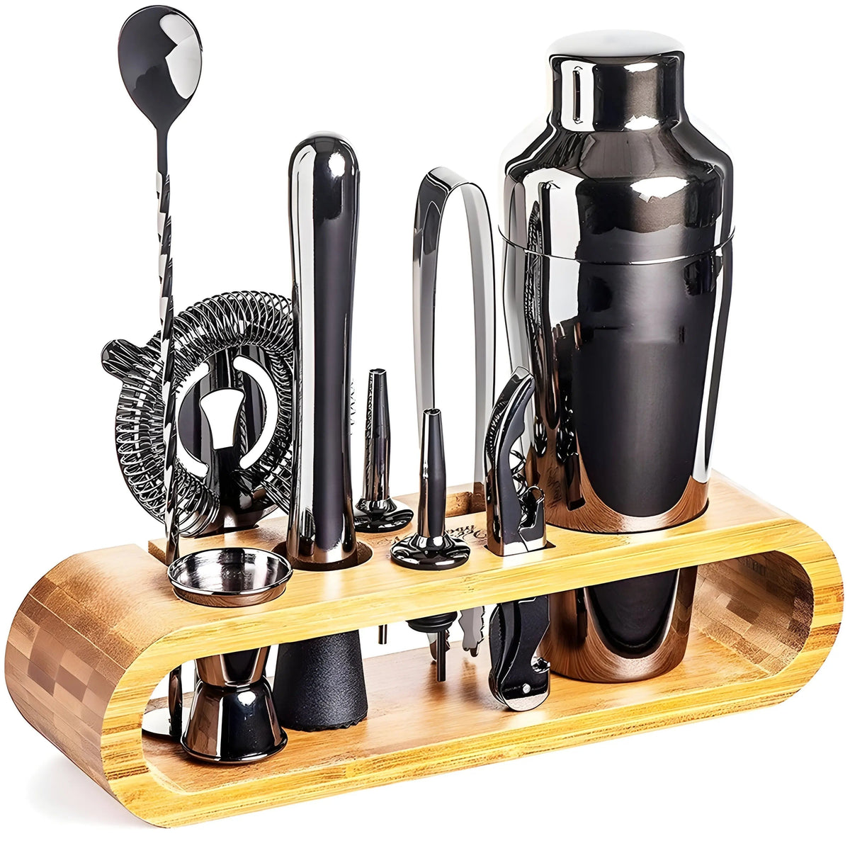 10-piece cocktail set | bamboo holder | bar tools | MixBar
