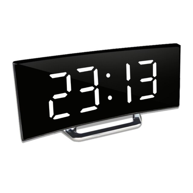 Curved LED Digital Alarm Clock | Auto Brightness | Temperature Readout | Lumiclock