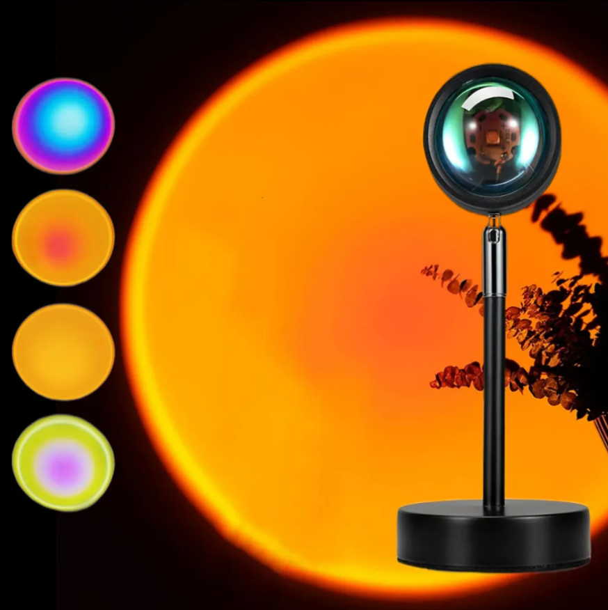 Sunset Lamp | 16 Colors + Remote Control LED Projector Table Lamp - USB Nightstand Lamps