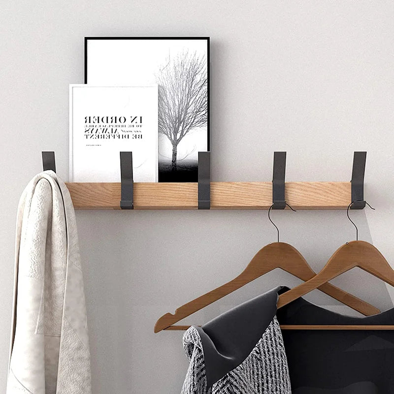 Wall-mounted coat rack with adjustable double hooks | Space-efficient storage | Adjustable double hooks | Nordivo