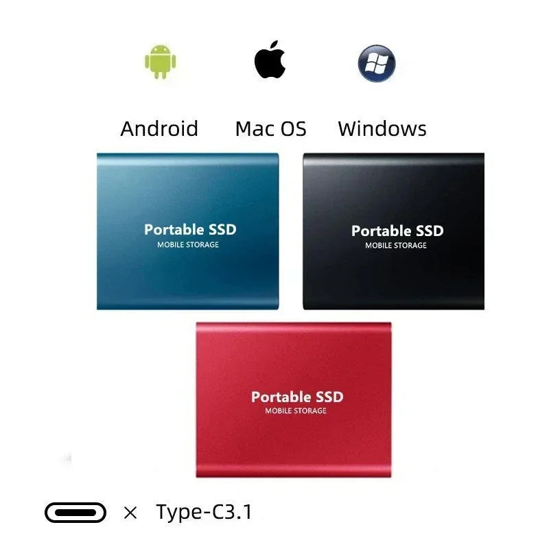External SSD with 128GB | Quick Data Backup | USB C Connection | DataPulse