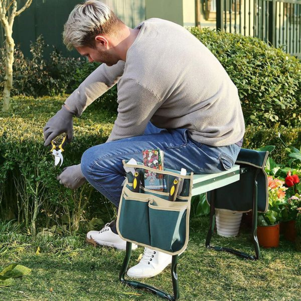 Foldable Garden Kneeling Bench | Knee-Comfortable Gardening | Seat Feature with Handles | BeetBuddy