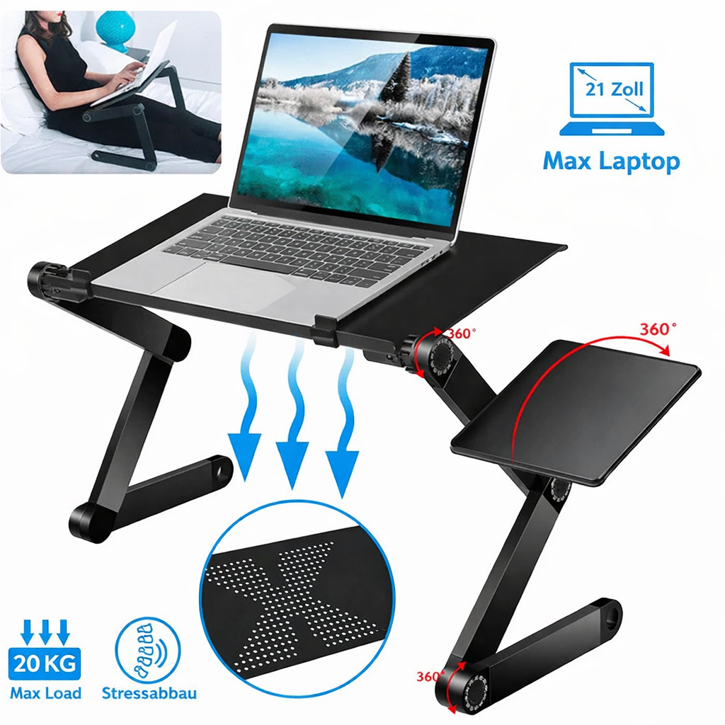 Laptop Stand | 360° Rotatable & Height Adjustable | For Healthy Posture | FlexStand 360
