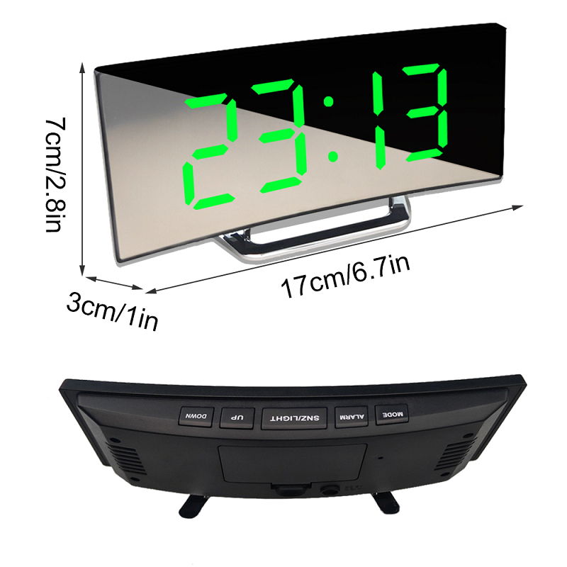 Curved LED Digital Alarm Clock | Auto Brightness | Temperature Readout | Lumiclock