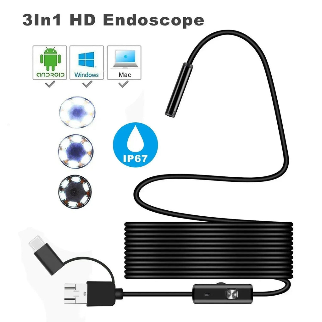 Endoscope Camera | Waterproof Inspection Cam | HD Clarity with LED Illumination | ScopeMate