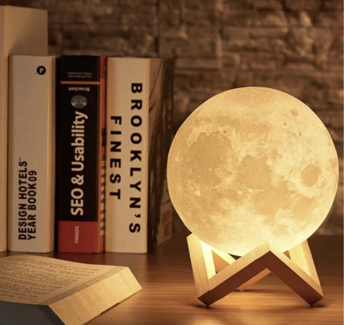 Wireless LED Rechargeable Table Lamp Magical Moon Lamp - Living Room | Nightstand Lamp