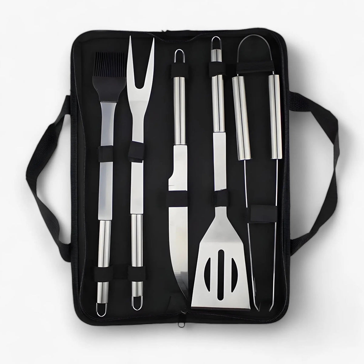 Stainless Steel Grill Tool Set | Includes Carrying Case for Travel | Safe Grip with Heat Shield | RostRanger