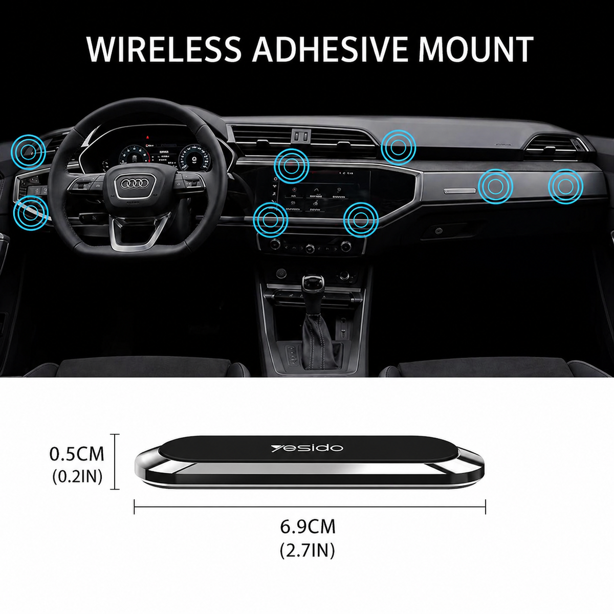 Phone Holder | 6 N50 Magnets & 360° Swivel | Zinc Alloy with Nano Coating | Clipzero