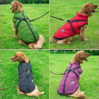 Dog Jacket | Wind & Water-Resistant | Integrated Harness & Reflective Trim