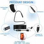 Endoscope Camera | High-Resolution Inspection | 5.5 mm Probe, Waterproof