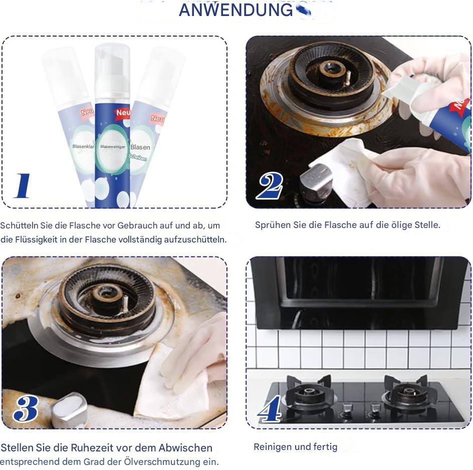 Kitchen Foam Cleaner | Adherent Degreasing Foam | 100 ml | No Scrubbing