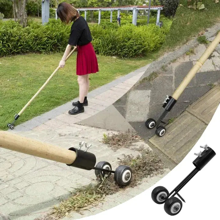 Paving Joint Weeder Head | Double-Wheel Guide & Narrow Iron Head | Fits Standard Handles