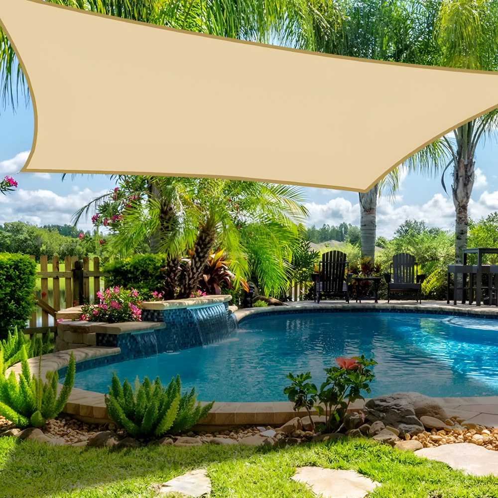 Rectangular Sun Sail | Waterproof Polyester Fabric | Durable with Rope Fastening | UV Protection
