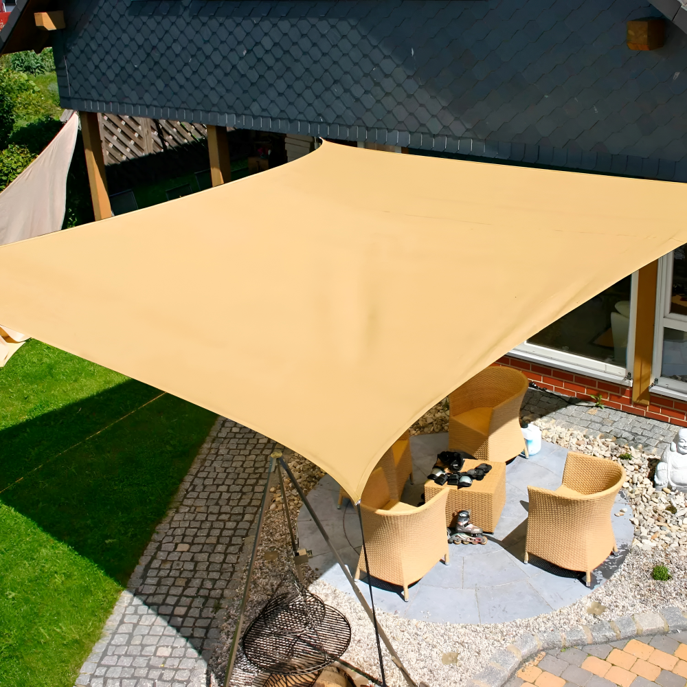Rectangular Sun Sail | Waterproof Polyester Fabric | Durable with Rope Fastening | UV Protection
