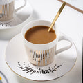 Coffee Mug | Dynamic Mirror Reflection Design | Gold Rim & Smooth Round Handle