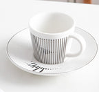 Coffee Mug | Dynamic Mirror Reflection Design | Gold Rim & Smooth Round Handle