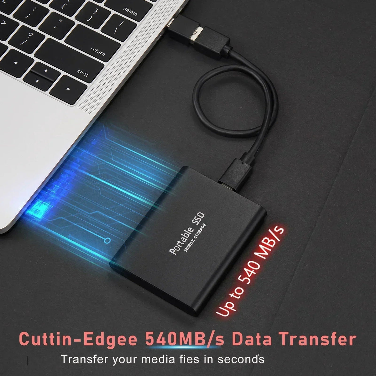 External SSD | USB Type-C Fast Transfer | 128GB | Compact Portable Design