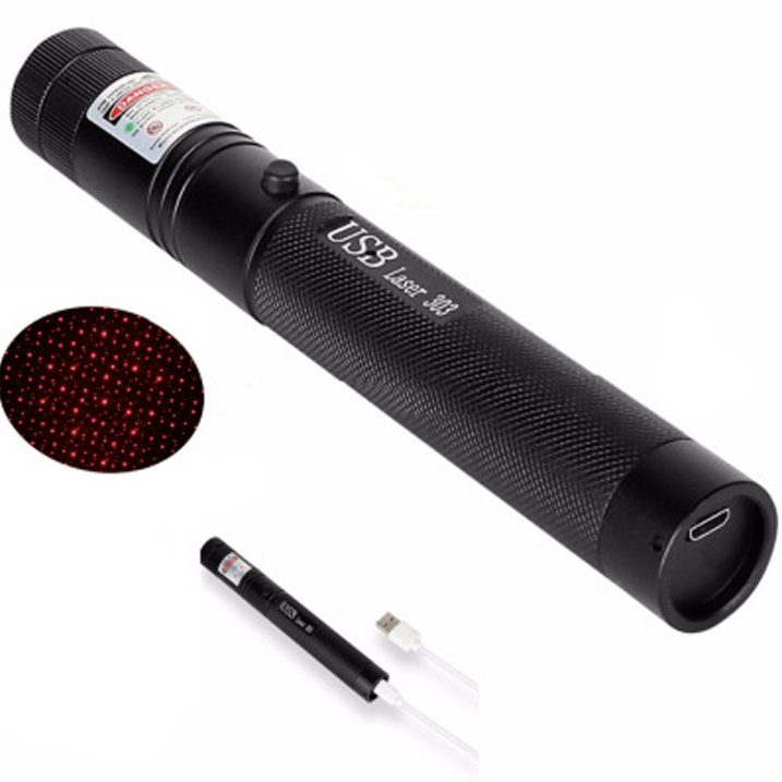 Laser Pointer Torch | Long-Range Adjustable Focus Beam | USB Rechargeable, Key Lock