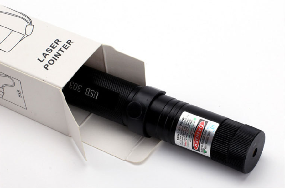 Laser Pointer Torch | Long-Range Adjustable Focus Beam | USB Rechargeable, Key Lock