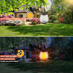 Outdoor Solar Lantern | Flickering Flame Effect | Solar & USB-C Rechargeable | Weather-Resistant