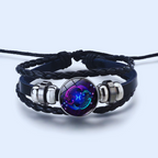 Zodiac Bracelet | Personalized Charm | Leather & Suede, Adjustable Fit | Stress Relief