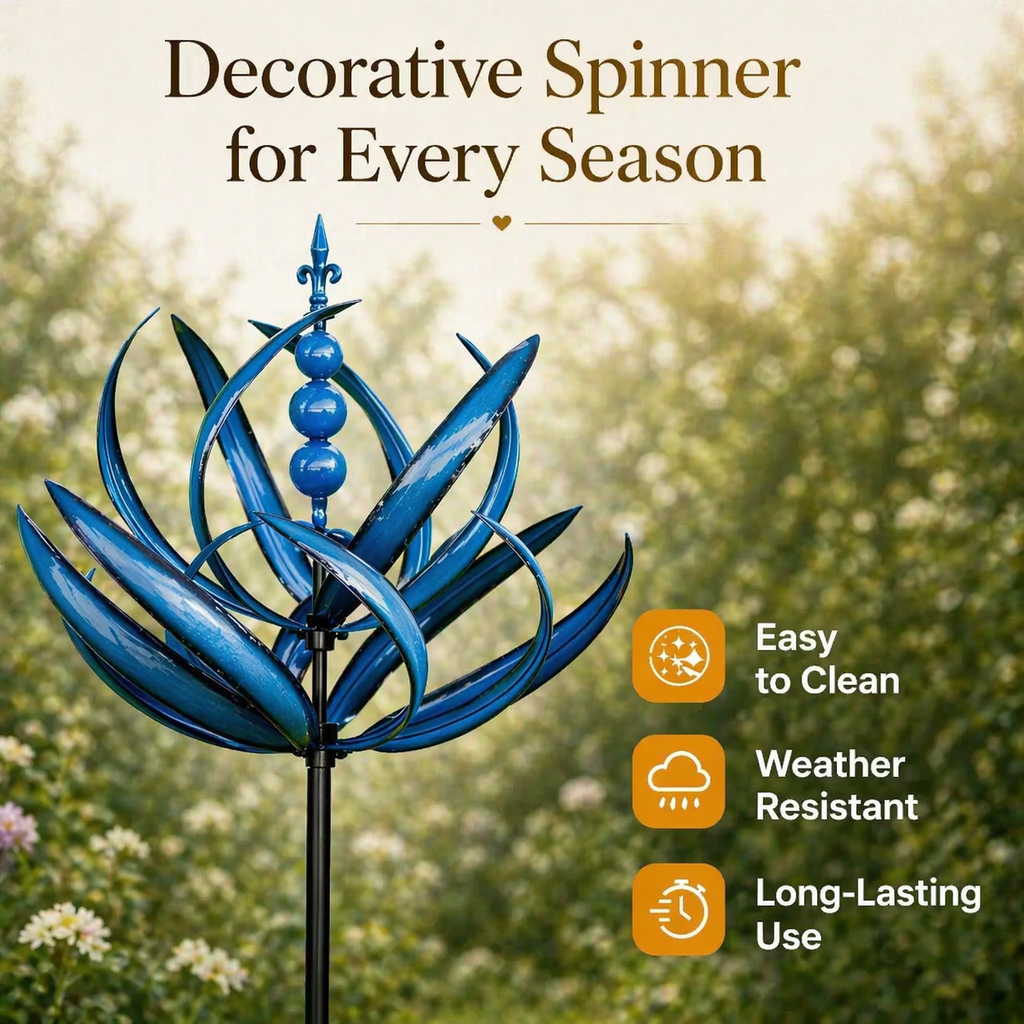 Weather Vane | Lotus-Shaped Metal Wind Spinner | Rustproof | Windbloom