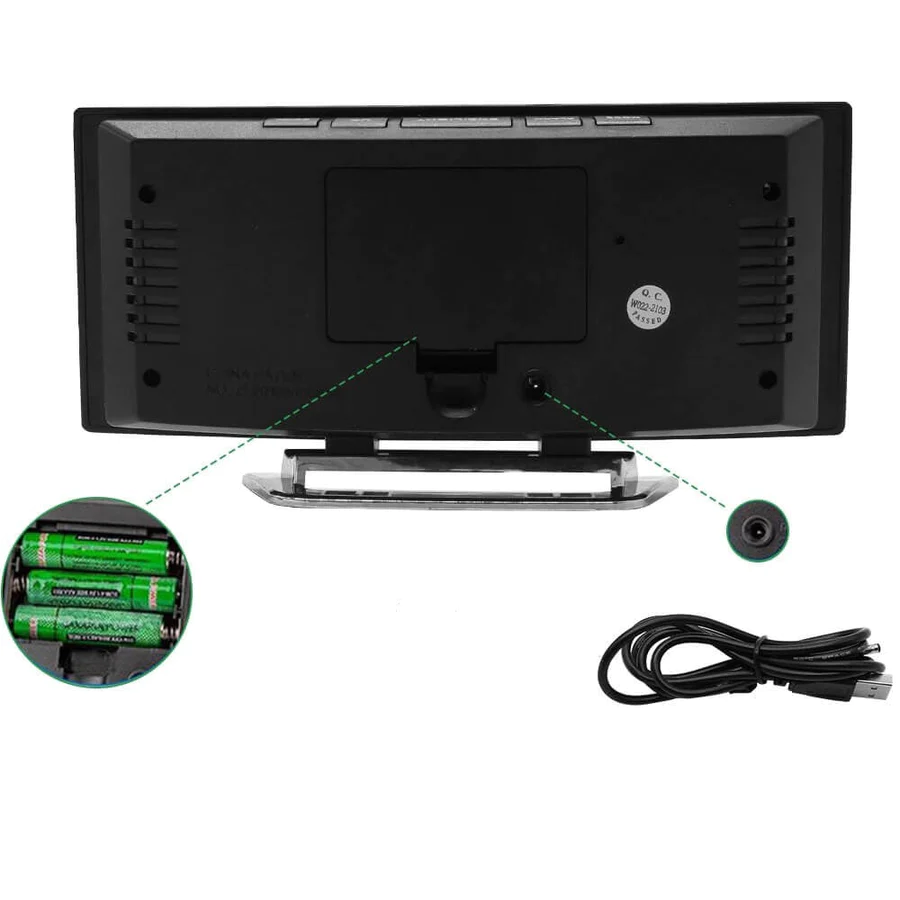 Curved LED Digital Alarm Clock | Auto Brightness | Temperature Readout | Lumiclock